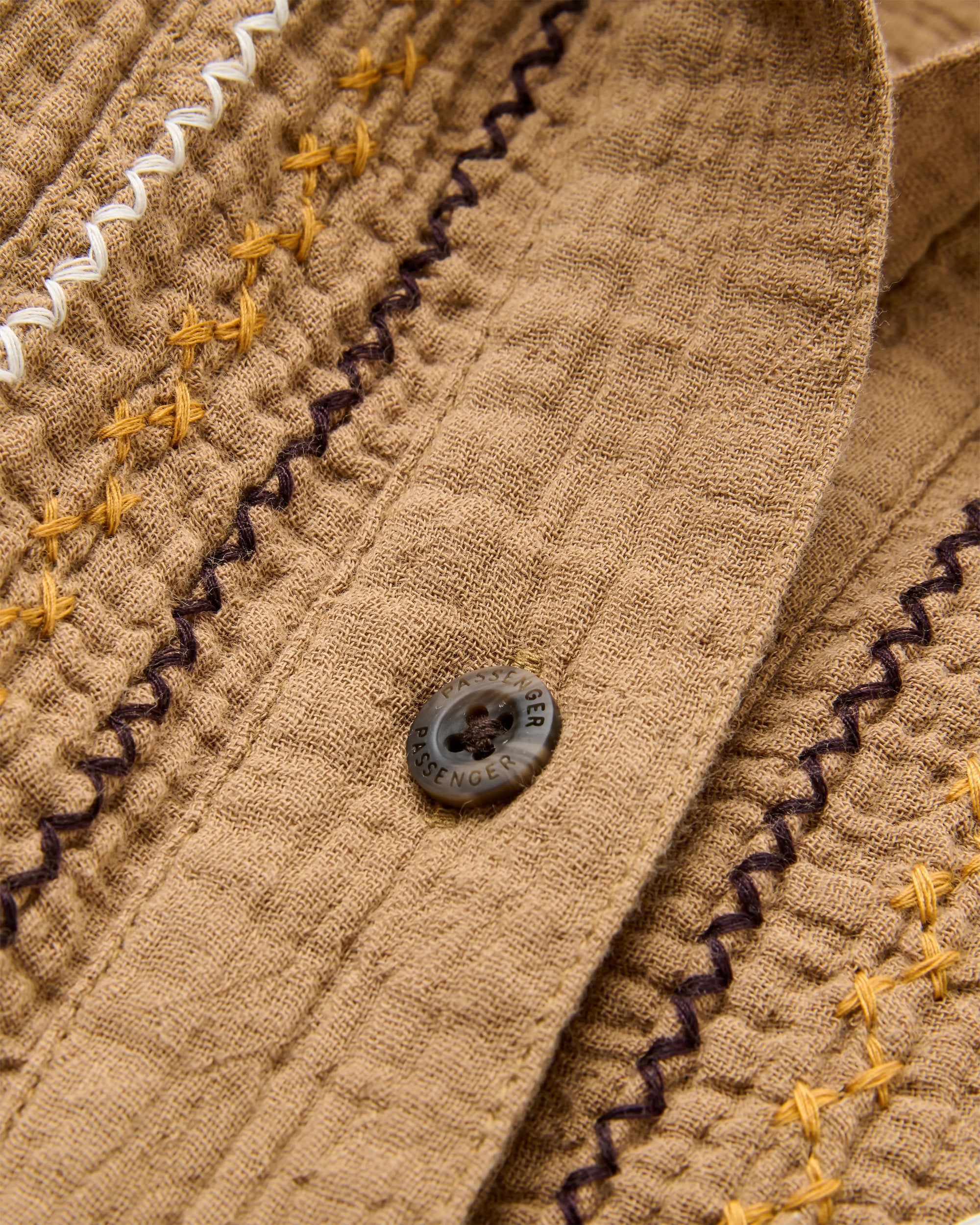 Waveney Short Sleeve Shirt - Caramel Brown - Flatlay