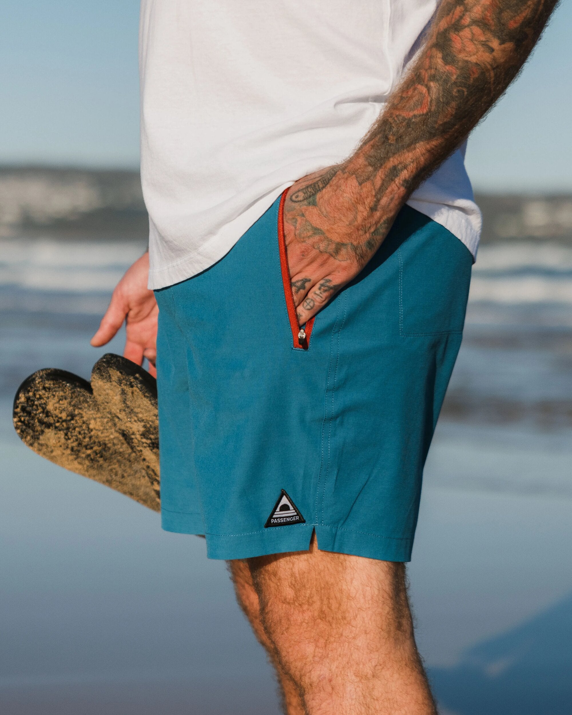 Traveller Organic All Purpose Short - Blue Steel - Lifestyle