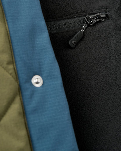 Campscape Recycled Fleece Lined Parka - Black/Khaki - Flatlay