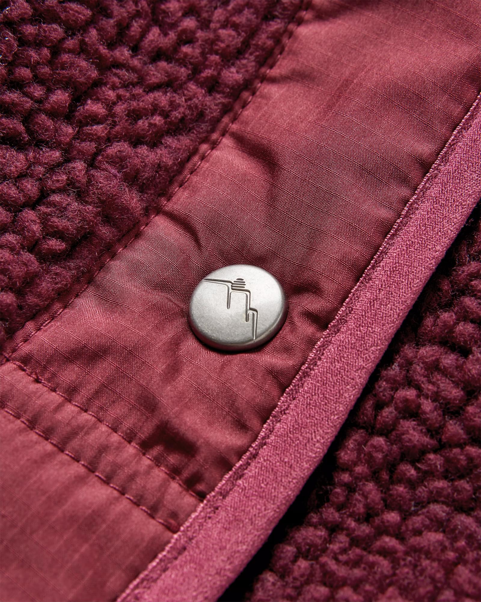 Clover Recycled Deep-Pile Sherpa Fleece - Wine - Flatlay