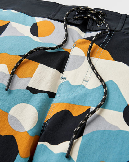 Cutback NetPlus® Recycled Boardshort - Vista Patchwork Arctic - Flatlay