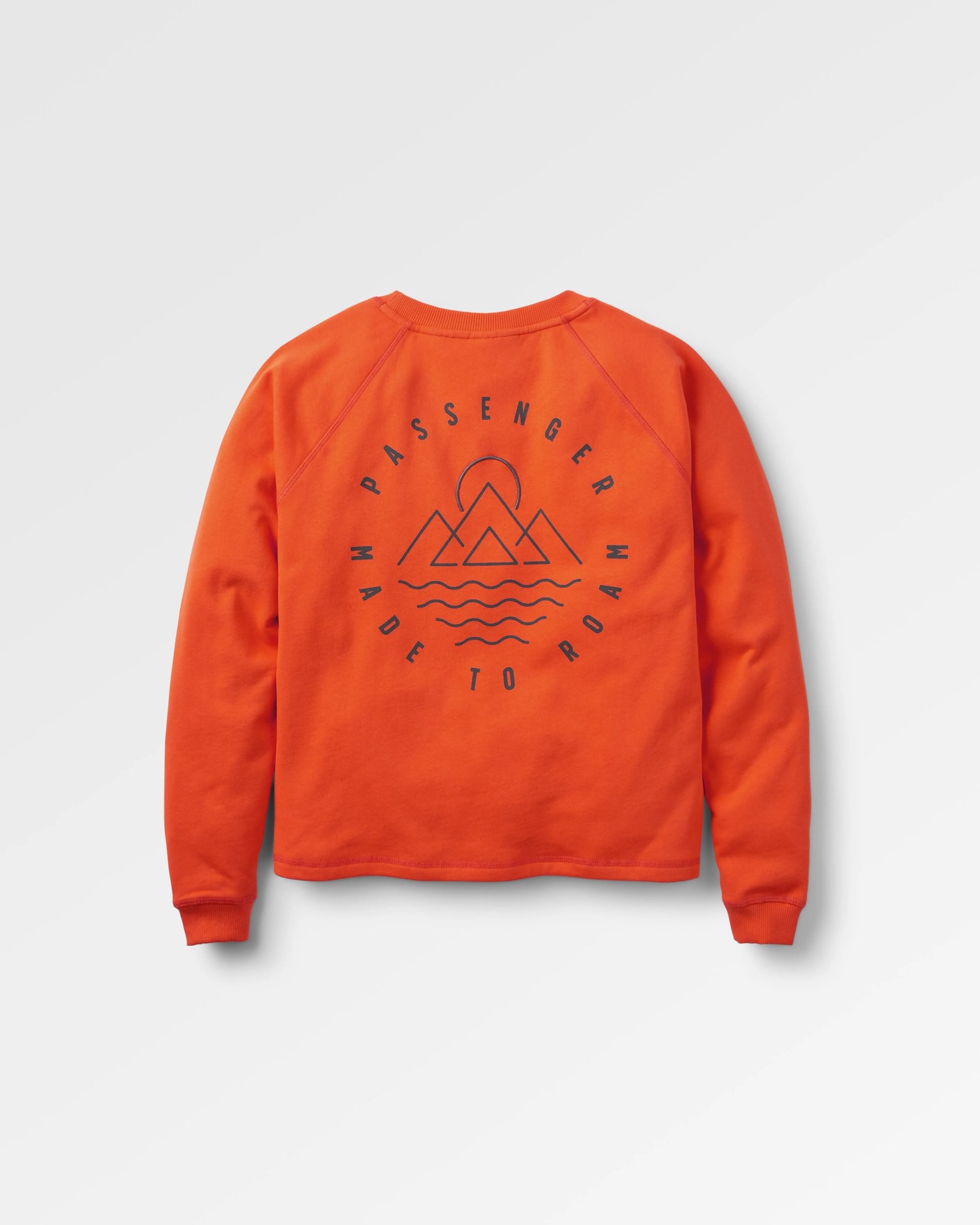 Remote Recycled Cotton Sweatshirt - Ember Orange - Flatlay