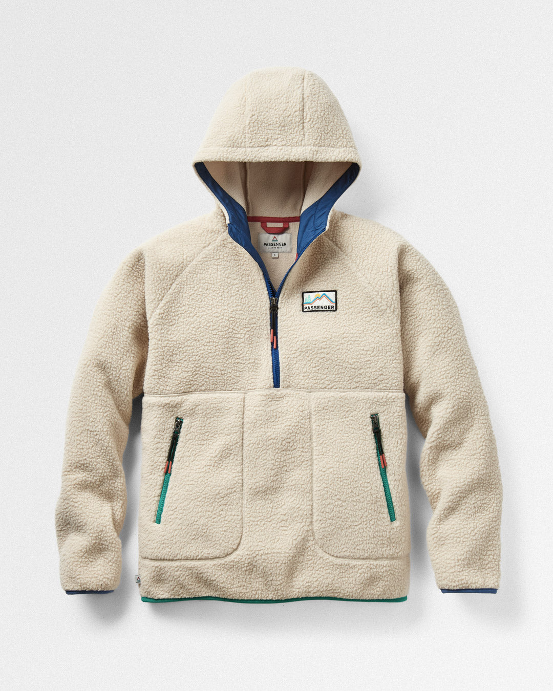 Maine 1/2 Zip Recycled Sherpa Fleece - Oatmeal - Flatlay