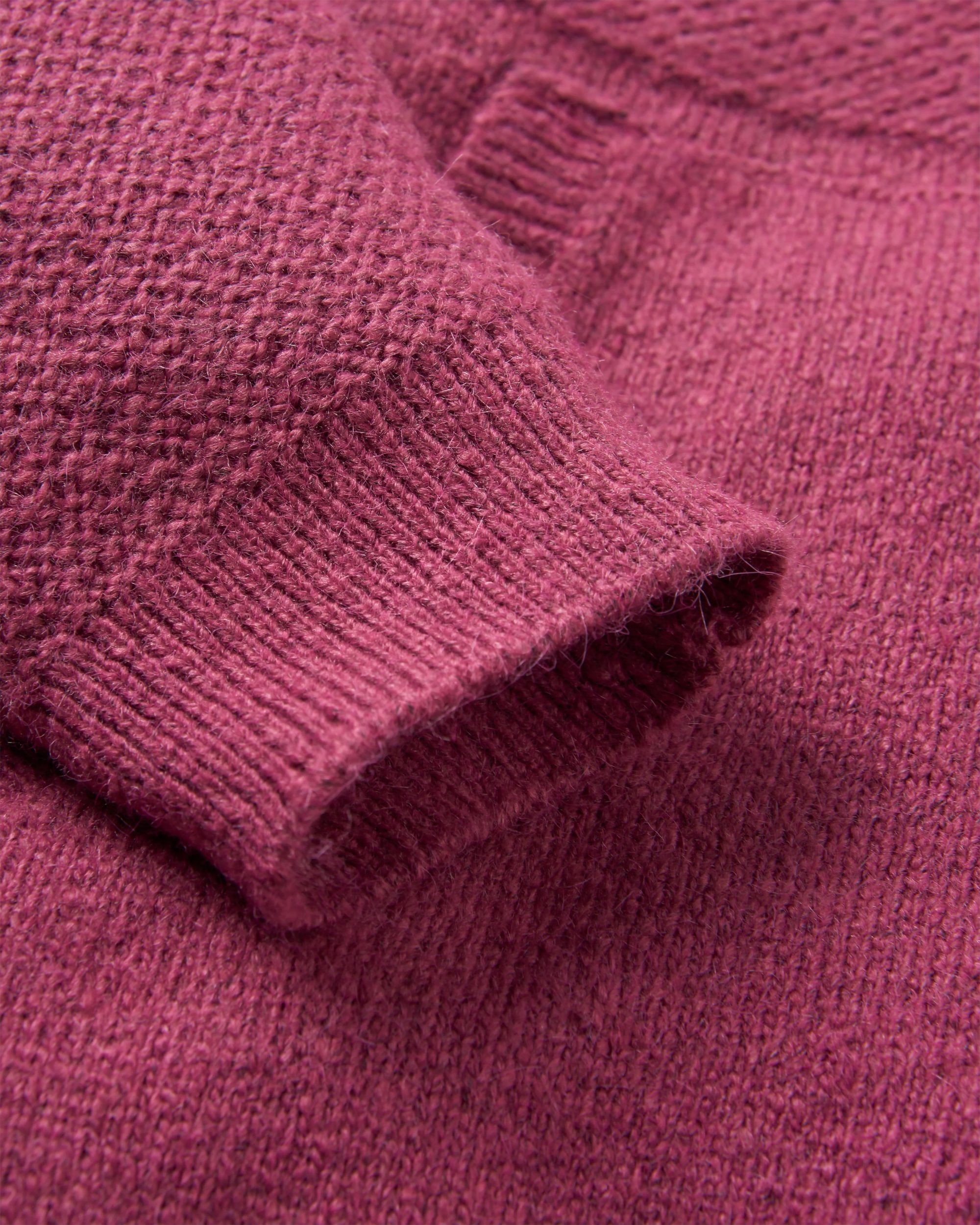 Cove Recycled Knitted Hoodie - Rhubarb - Flatlay