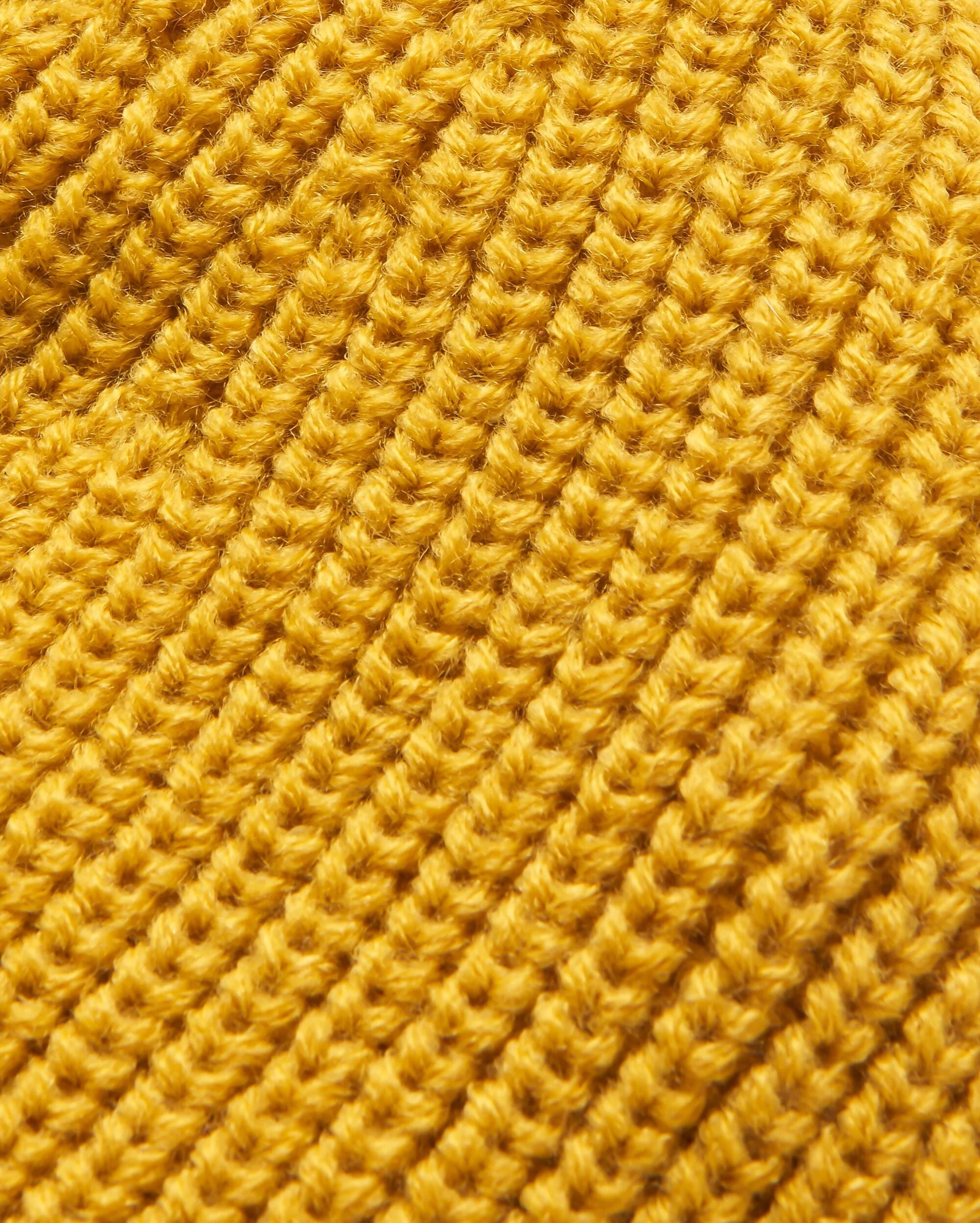 Compass Recycled Beanie - Mustard Yellow - Flatlay