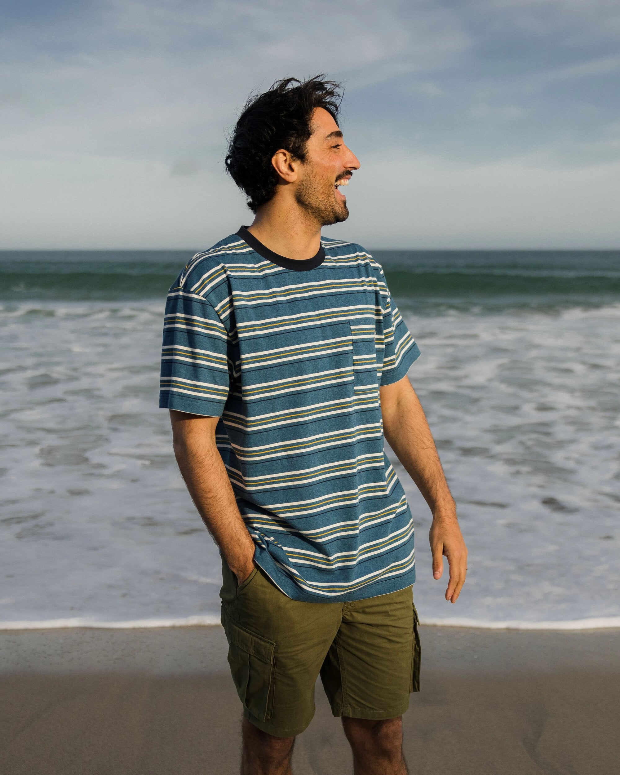 Retro Recycled Relaxed Fit T-Shirt - Blue Steel Marl - Lifestyle