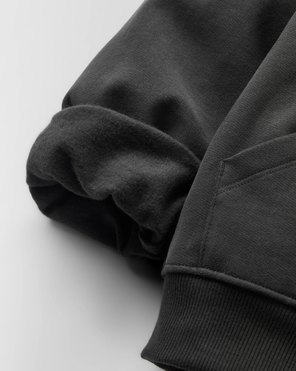 Heritage Relaxed Fit Full Zip Hoodie - Black - Flatlay