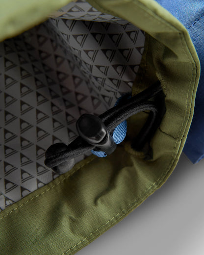 Trailscape Men's Recycled Waterproof Jacket - Dark Denim/Wild Green - Flatlay