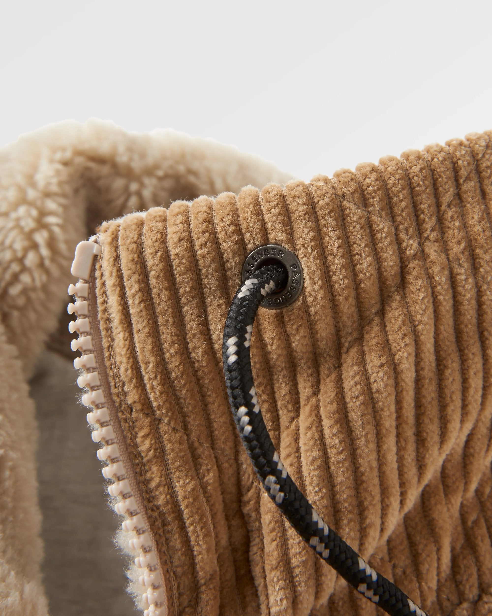 Awaken Recycled Deep-Pile Sherpa Fleece - Feather/Biscuit - Flatlay