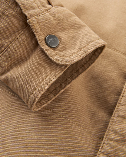 Taranaki Canvas Quilted Overshirt - Stone - Flatlay