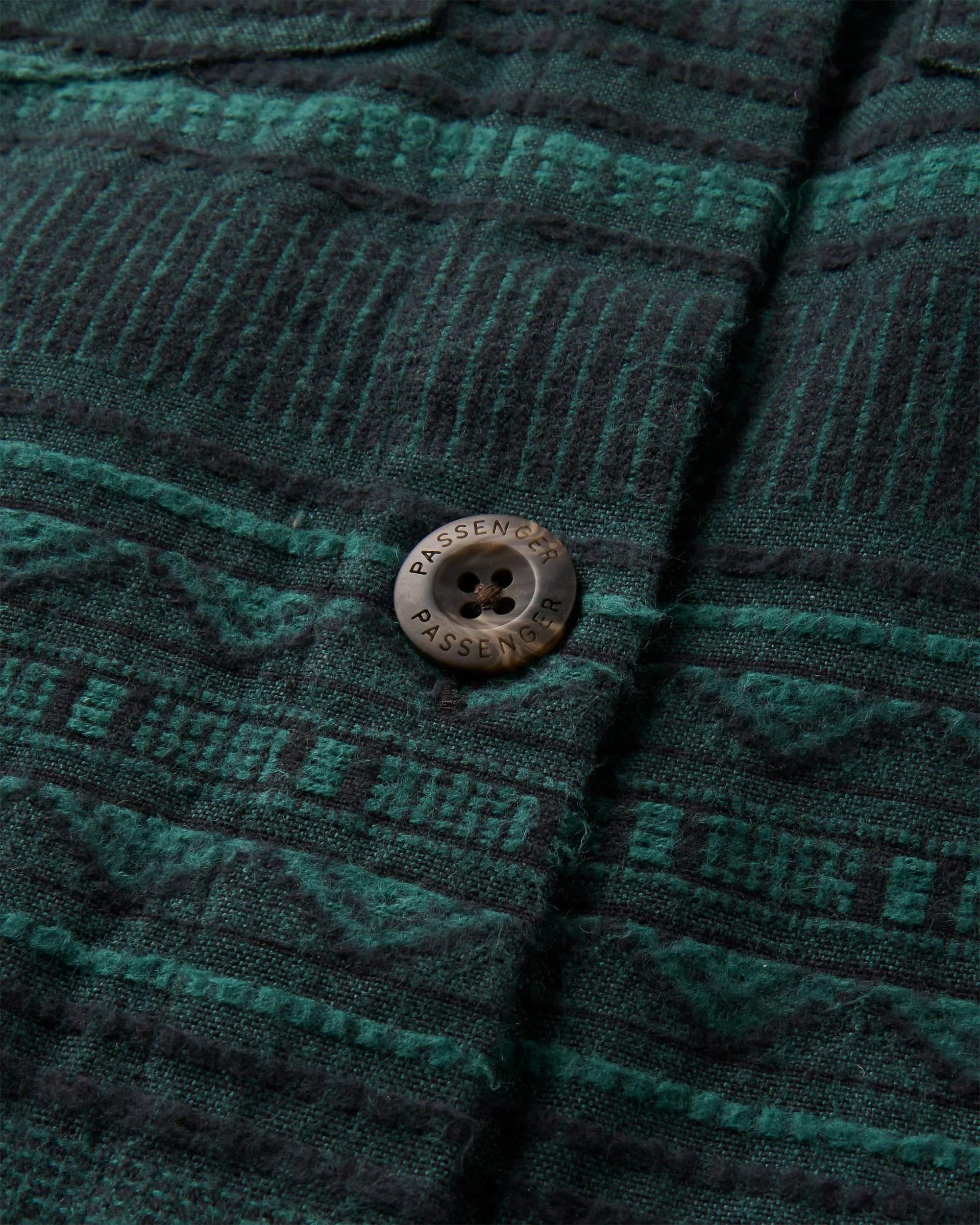 Stella Shirt Dress - Deep Ocean Jacquard - Flatlay