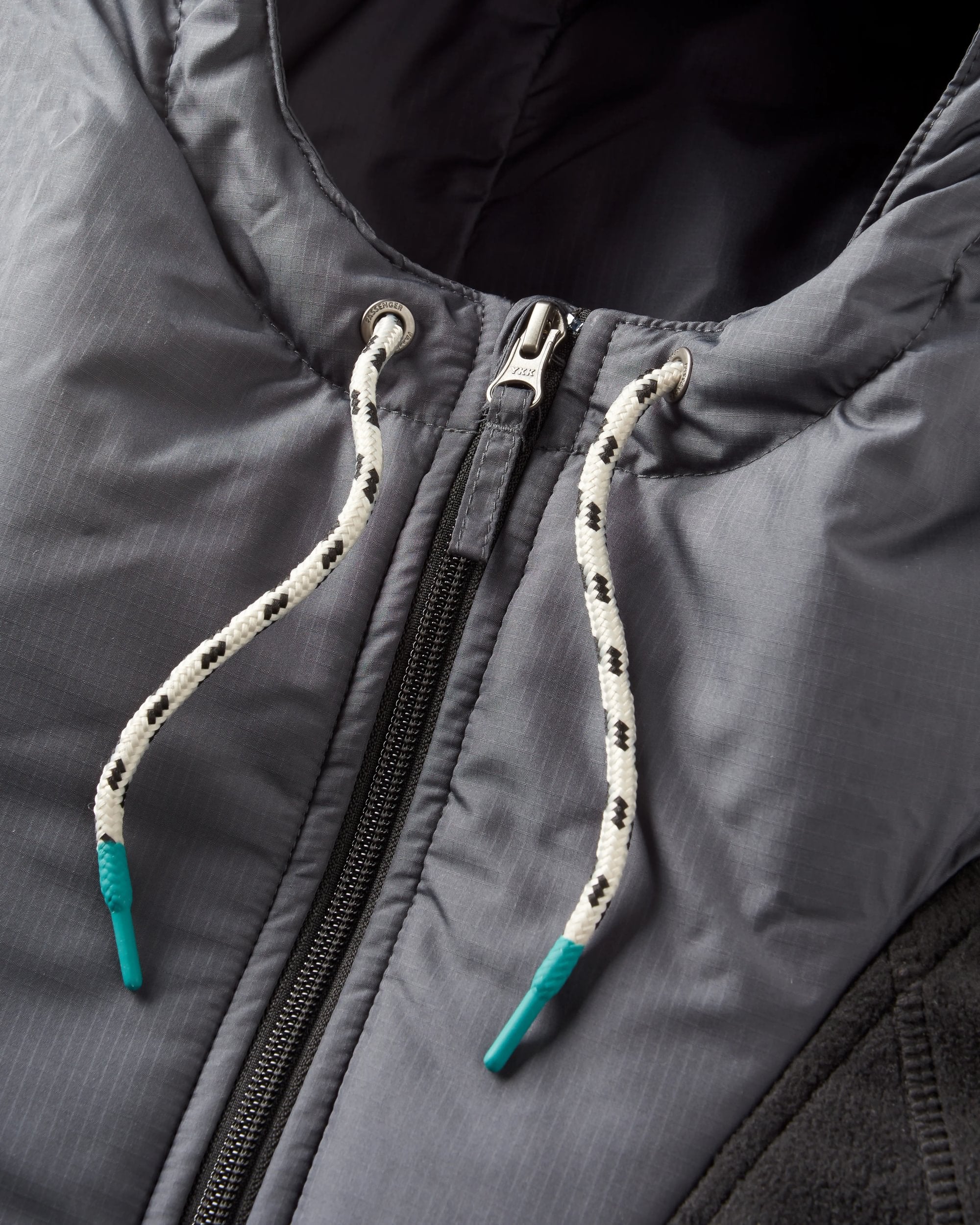 Woodland Hooded 1/2 Zip Recycled Polar Fleece - Black/ Dark Forest - Flatlay