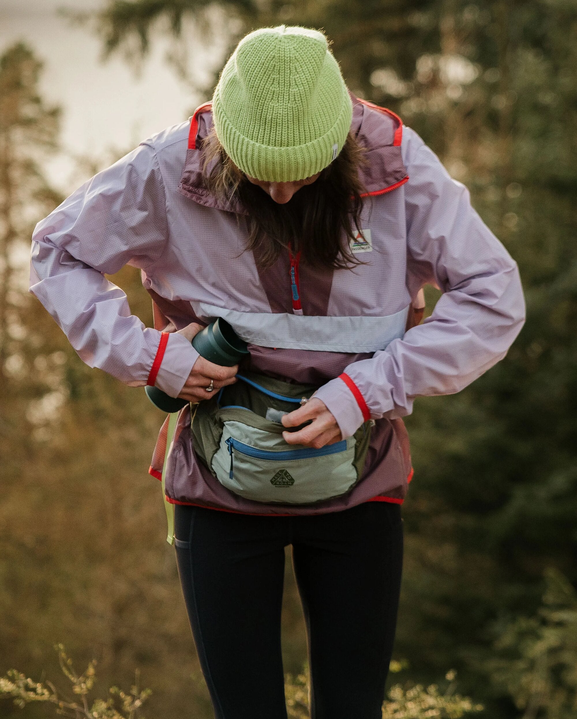 Trail Light Recycled Packable Hip Pack - Khaki - Lifestyle - Female