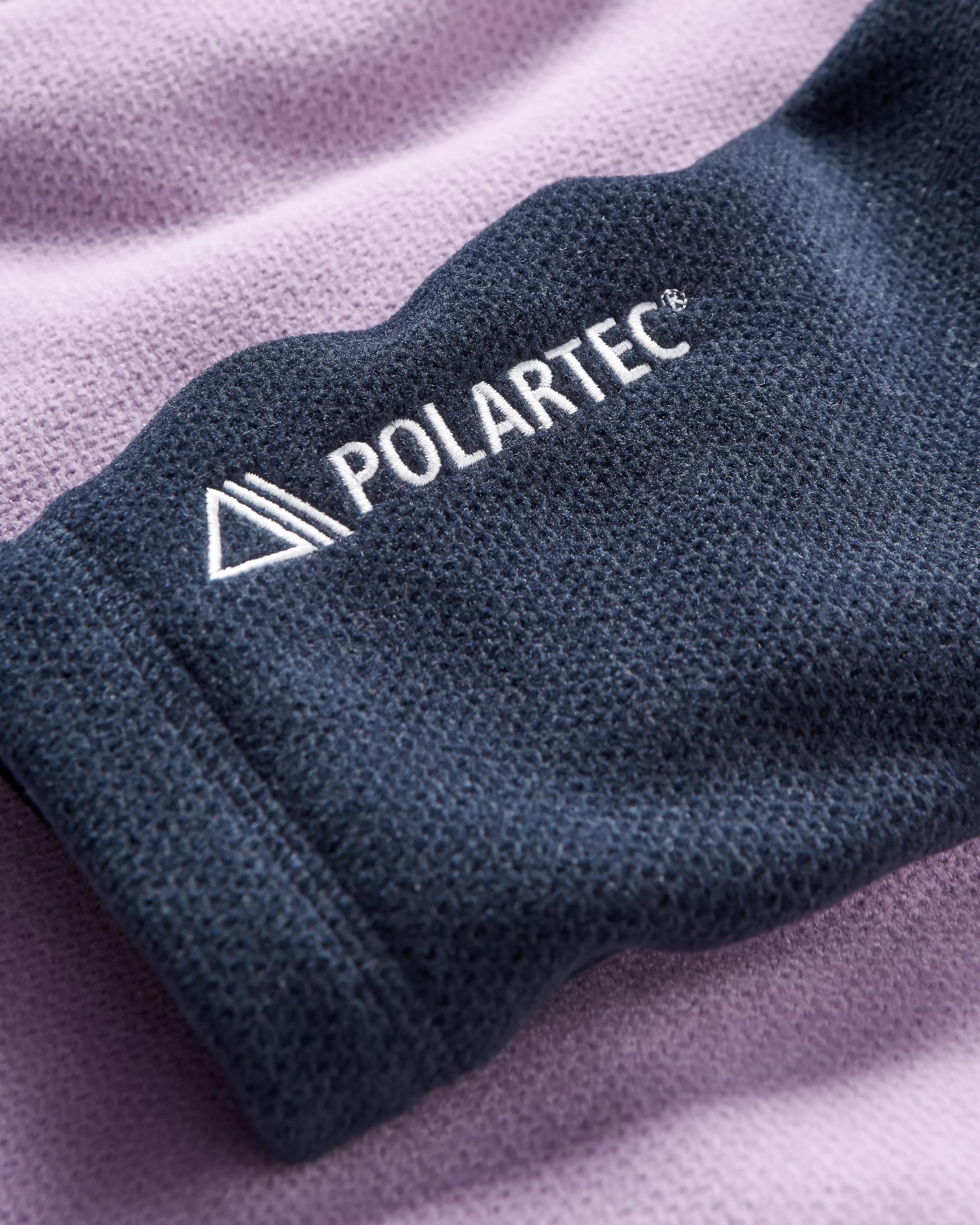 Men's Highland Recycled Polartec® Fleece - Lilac/ Deep Navy - Flatlay