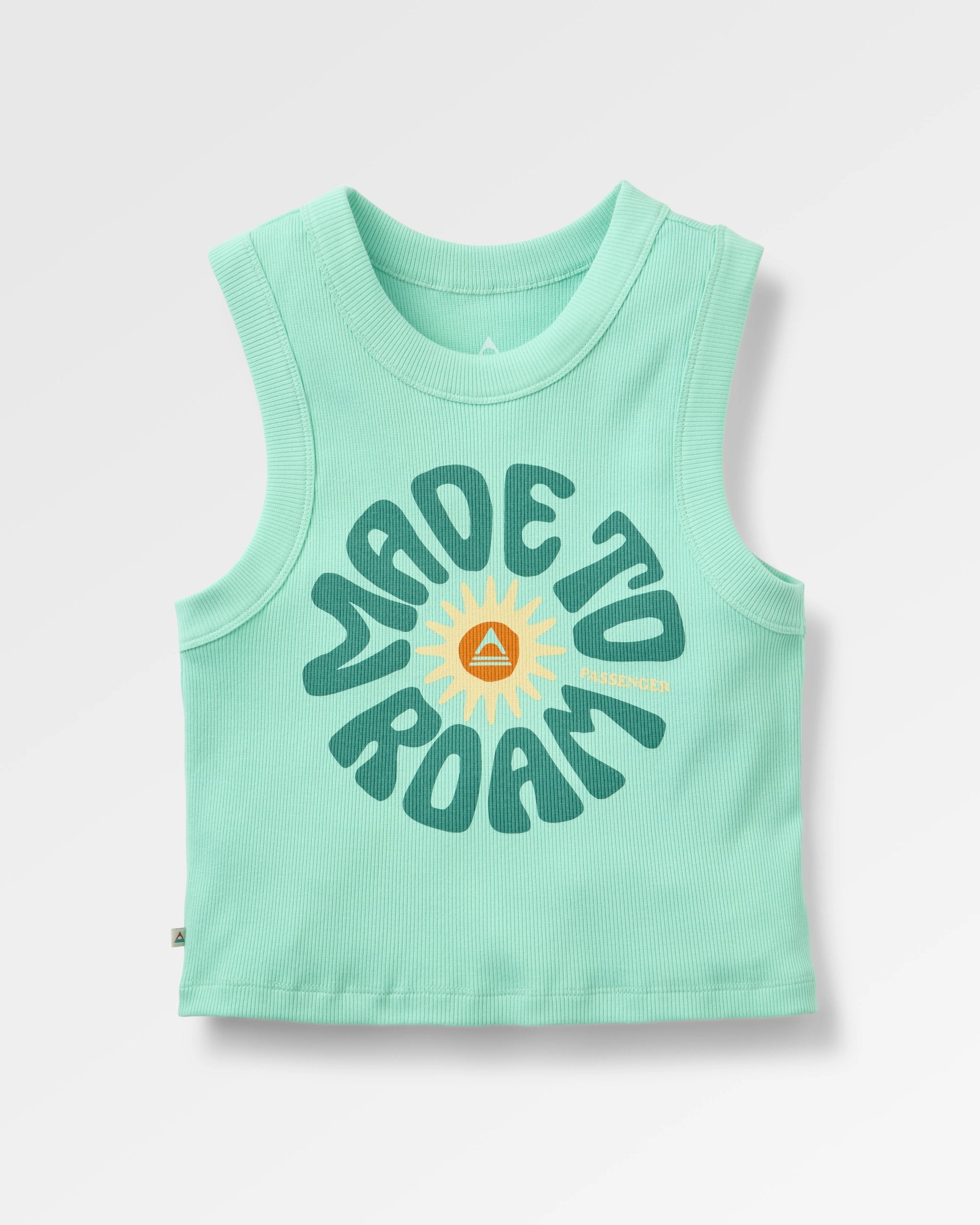 Easy Days Ribbed Graphic Vest - Aquamarine - Flatlay