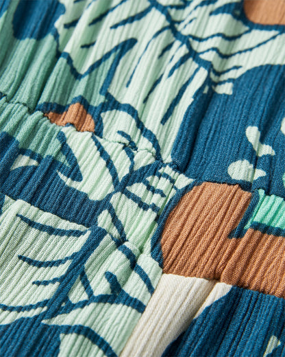 Thimbleberry Jumpsuit - Vintage Floral Aqua - Flatlay