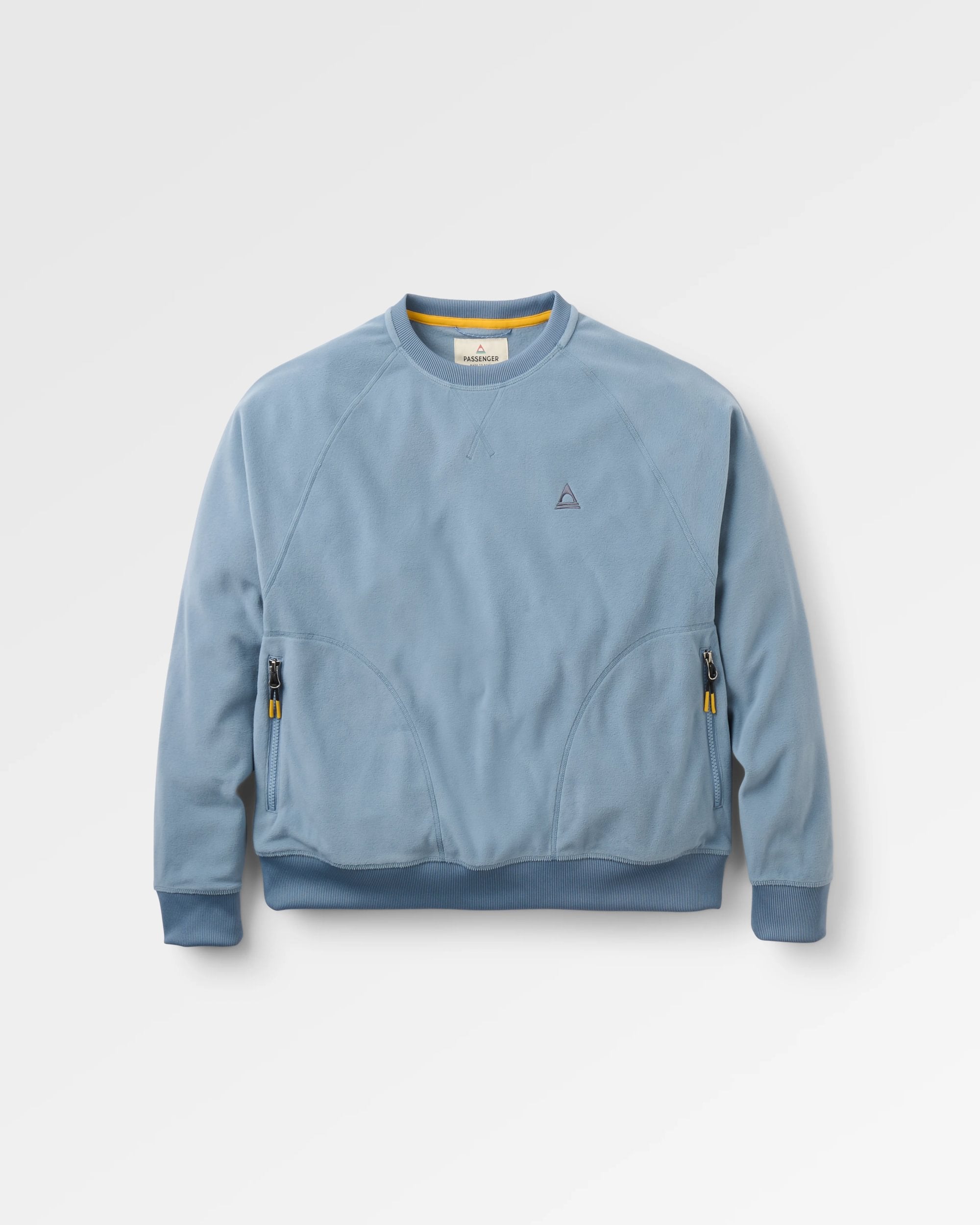 Ayla Micro Polartec® Crew Fleece - Stormy Blue - Flatlay
