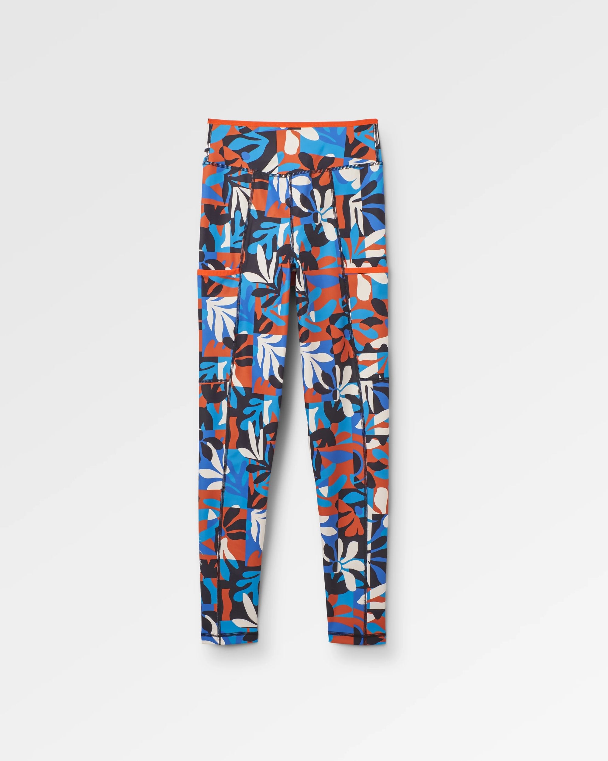 Mantra Recycled Active Legging - Mountain Foliage Blue - Flatlay
