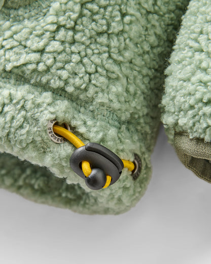 Clover Sherpa Fleece Hooded Pullover - Pistachio - Flatlay