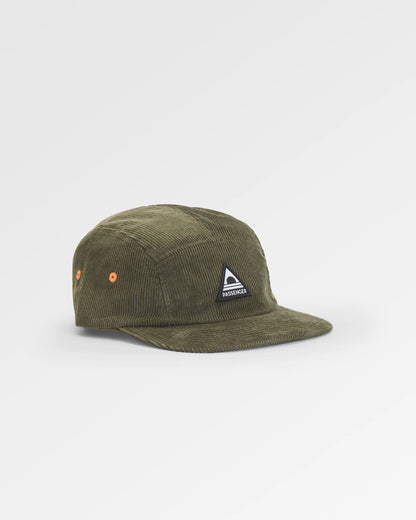 Fixie Recycled Cord 5 Panel Cap - Khaki - Flatlay