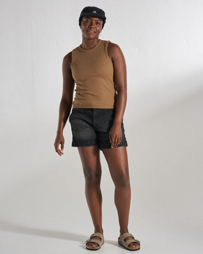 Atmos Ribbed Tank Vest - Caramel Brown - Studio Model