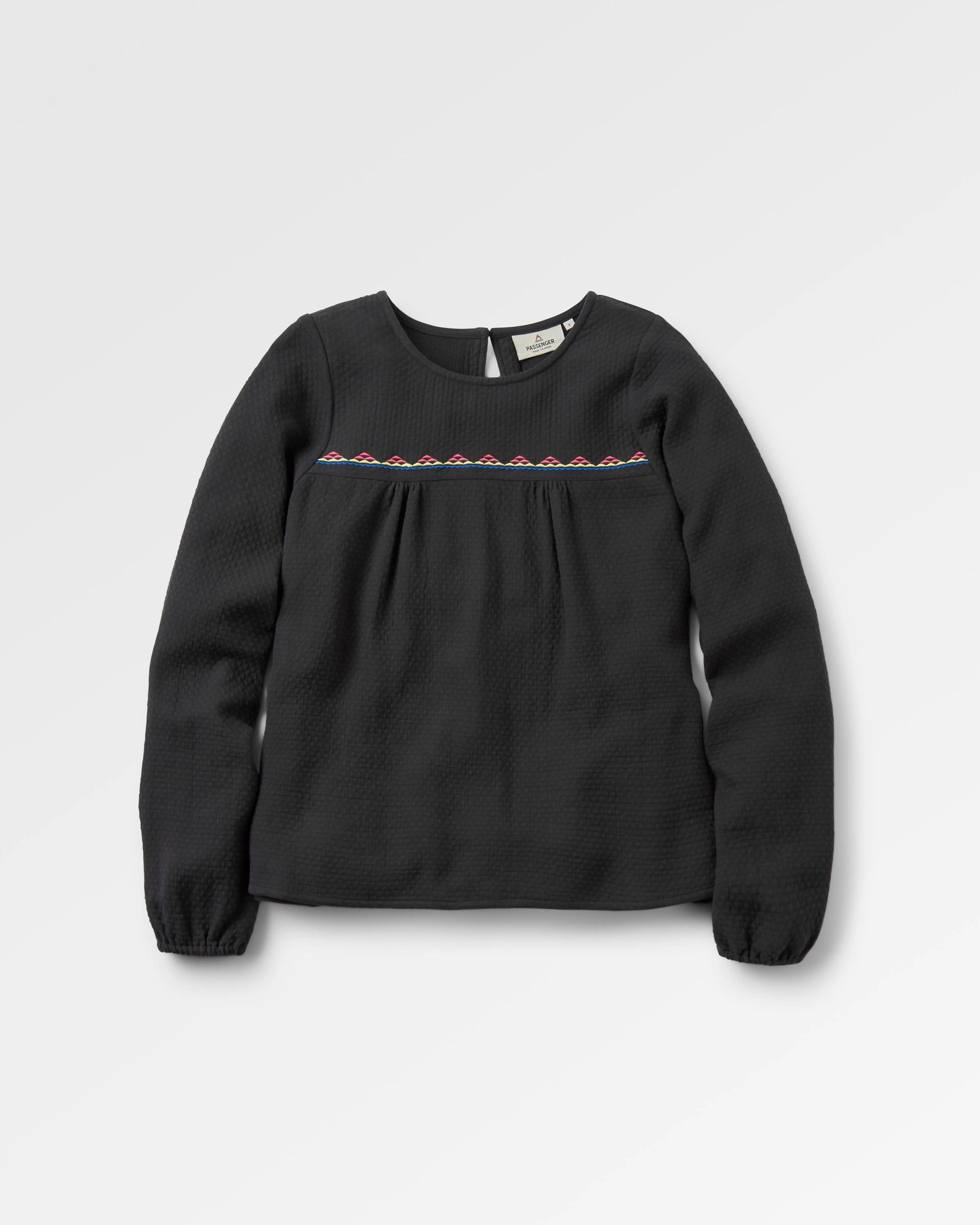 Petal Organic Cotton LS Top - Black - Flatlay