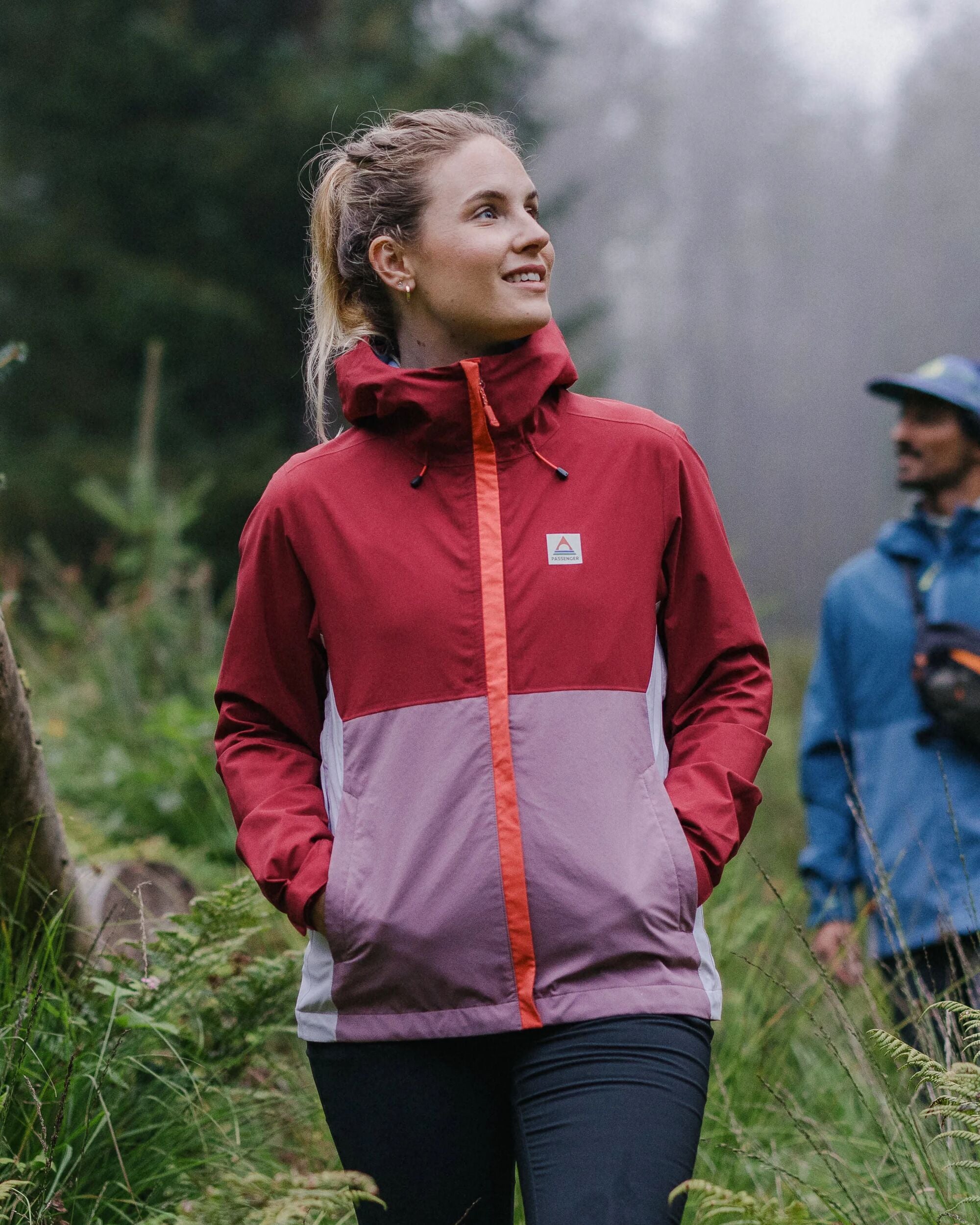 Rainstorm Recycled Waterproof Jacket - Forest Berry/Berry - Lifestyle