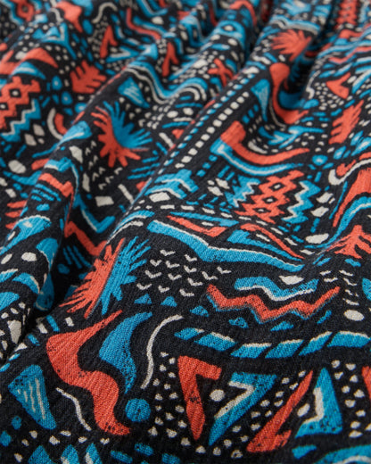 Daylily Loose Trouser - Elemental Geo Black - Flatlay