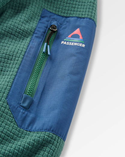 Forestscape Recycled Fleece Crew - Deep Ocean - Flatlay