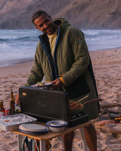 Campscape Recycled Fleece Lined Parka - Black/Khaki - Lifestyle - Male