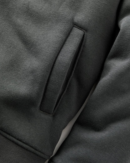 Tidal Full Zip Fleece Lined Hoodie - Faded Black - Flatlay