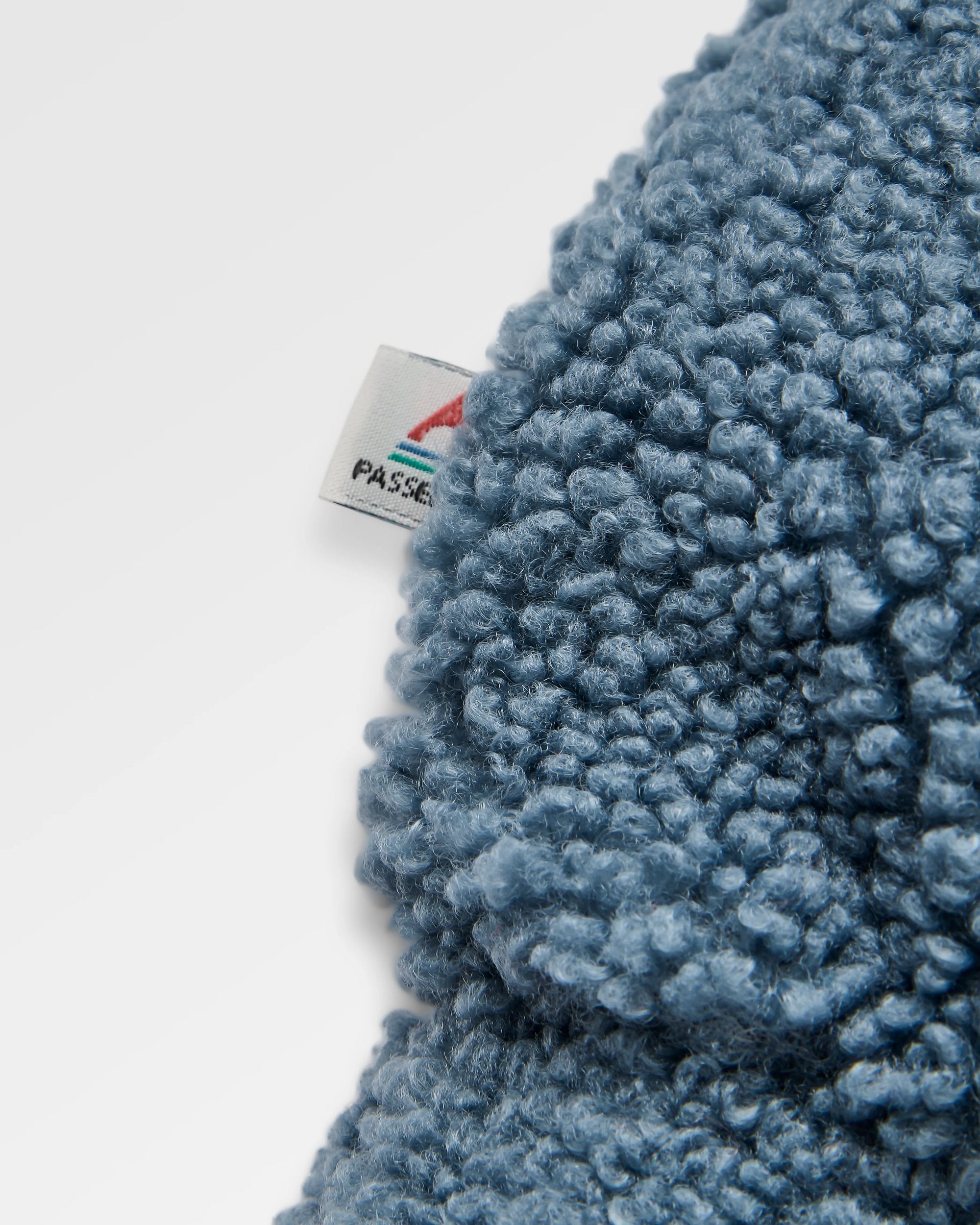 Lucia Recycled Sherpa Fleece - Stormy Blue  - Flatlay