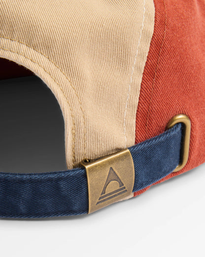 Fixie 5 Panel Cap - Blue Navy/Dark Rust - Flatlay