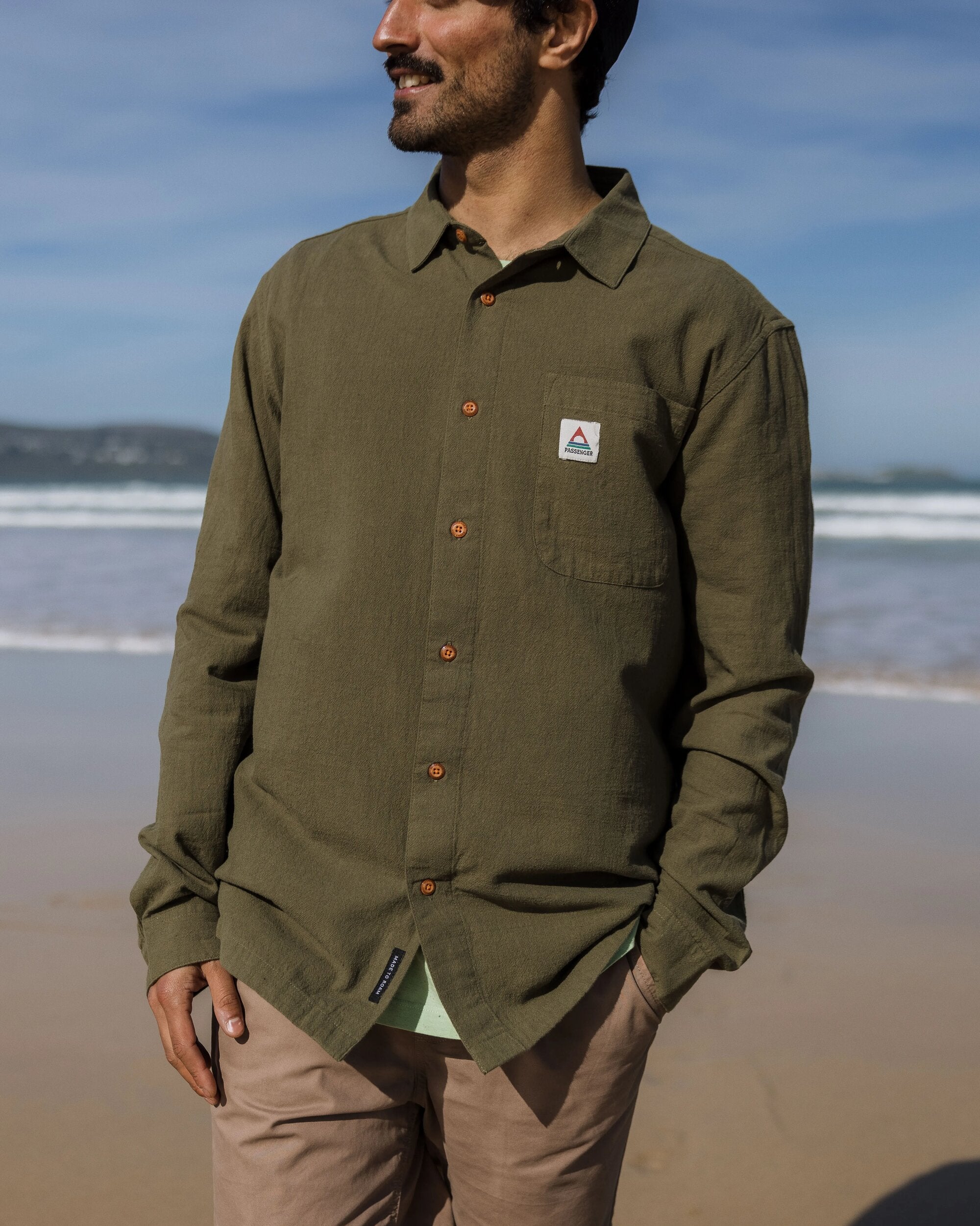 Arica Textured Shirt - Khaki - Lifestyle
