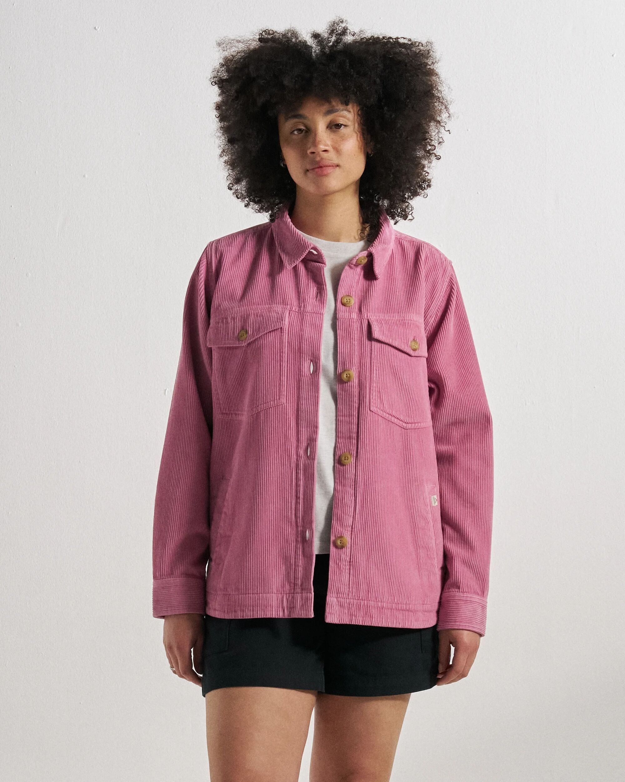 Stella Cord LS Shirt - Pink Haze - Studio Model