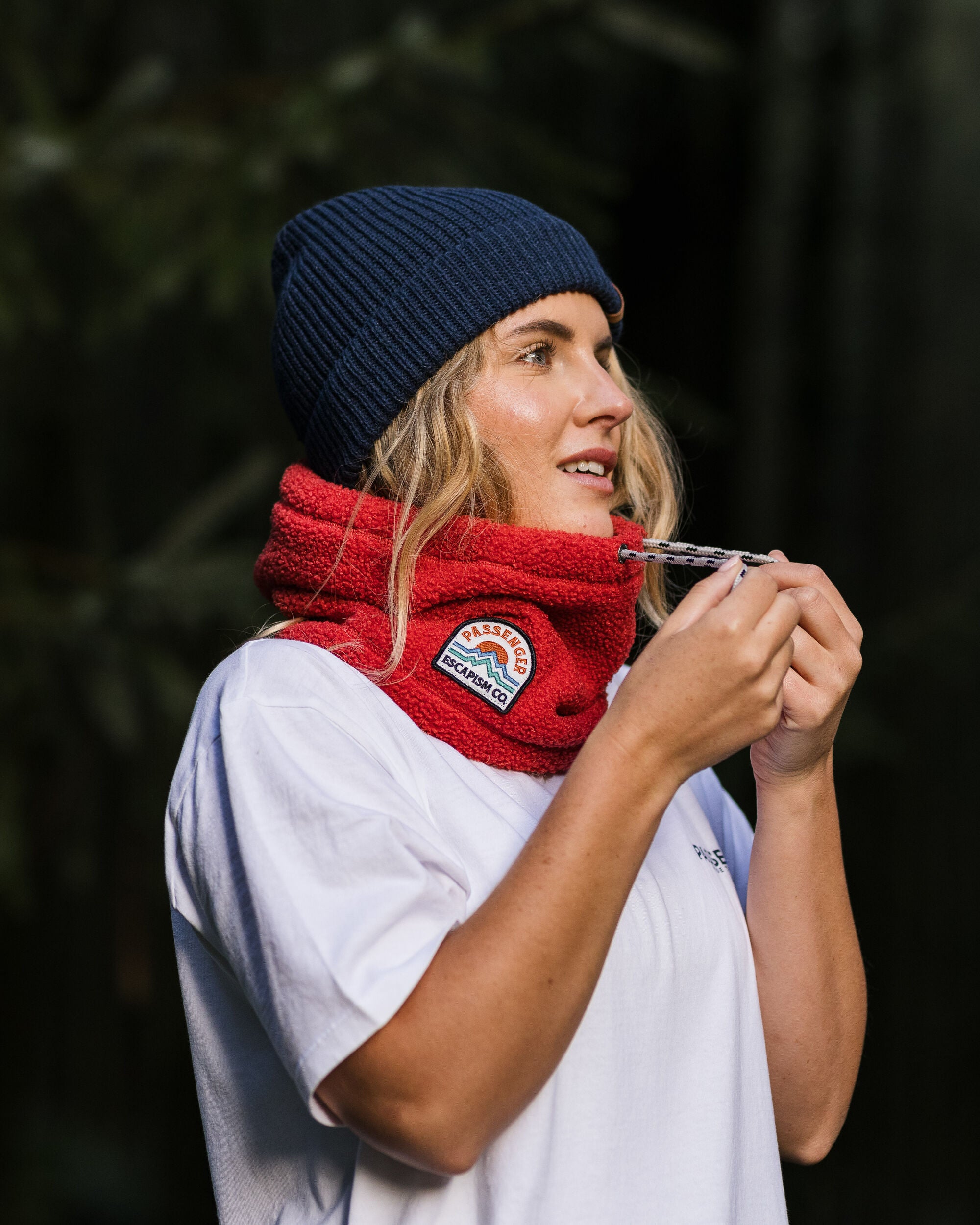Mulled Recycled Sherpa Fleece Snood - Cardinal - Lifestyle - Female