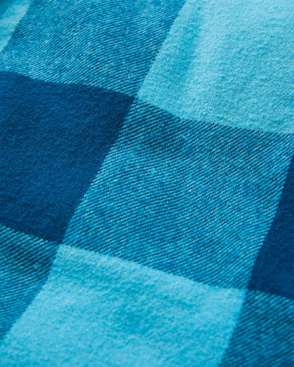 Stella Organic Cotton LS Shirt - Retro Blue Check  - Flatlay