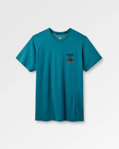 Camp Lost Lightweight Merino T-Shirt - Mediterranean - Flatlay
