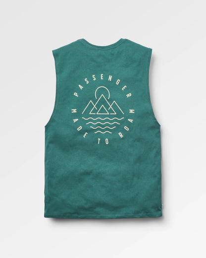 Escapism Recycled Cotton Vest - Deep Ocean - Flatlay