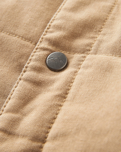 Taranaki Canvas Quilted Overshirt - Stone - Flatlay