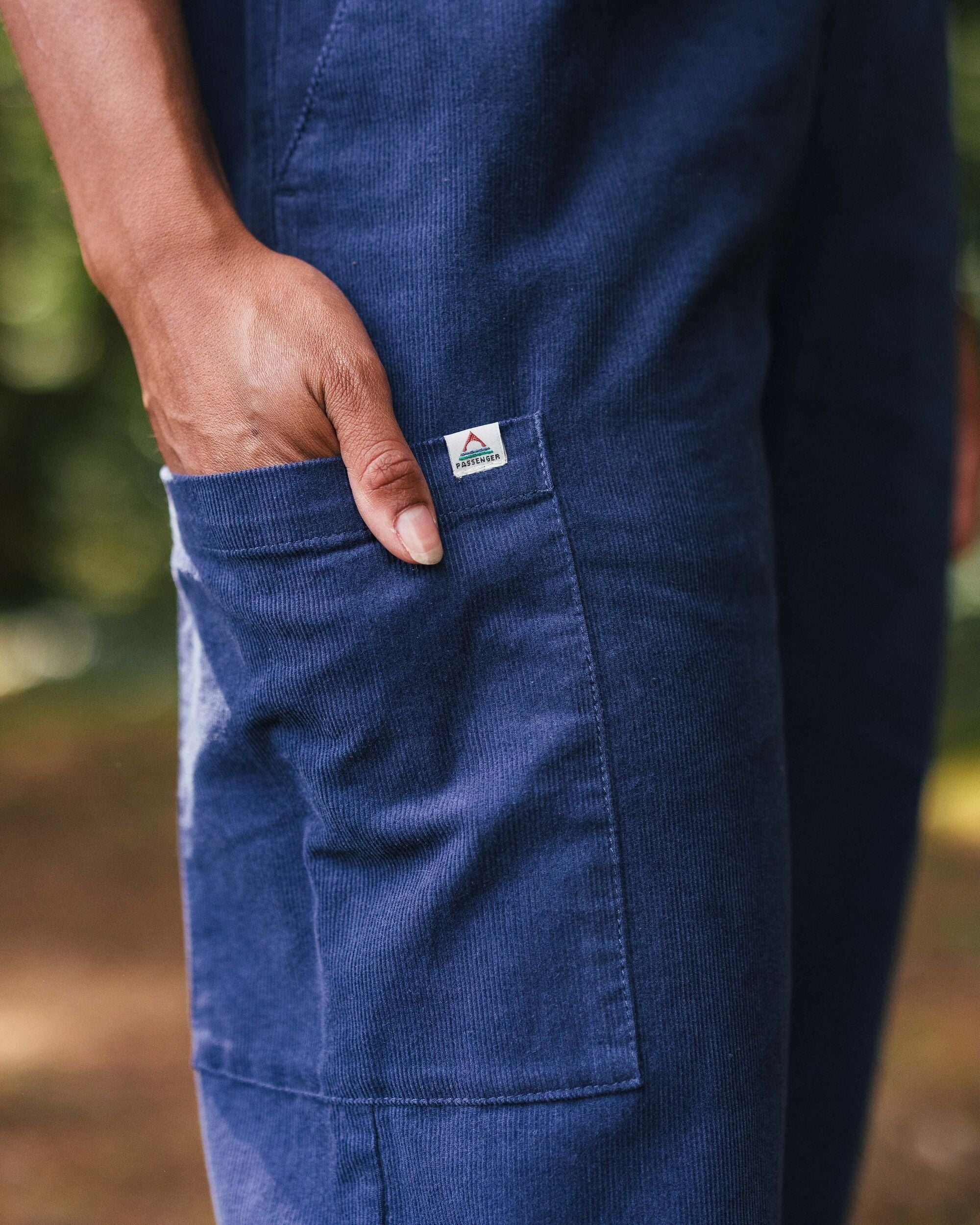 Someday Organic Cotton Corduroy Trouser - Dark Denim - Lifestyle