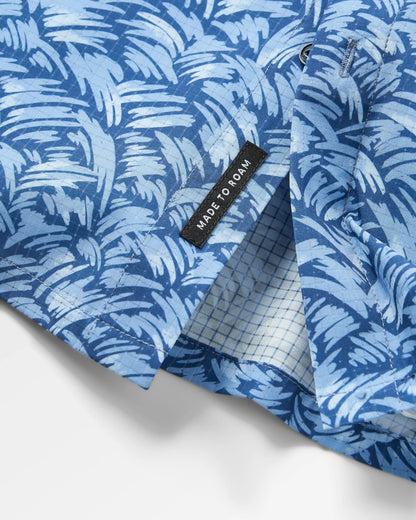 365 Recycled Active Shirt - Waves Dark Denim - Flatlay