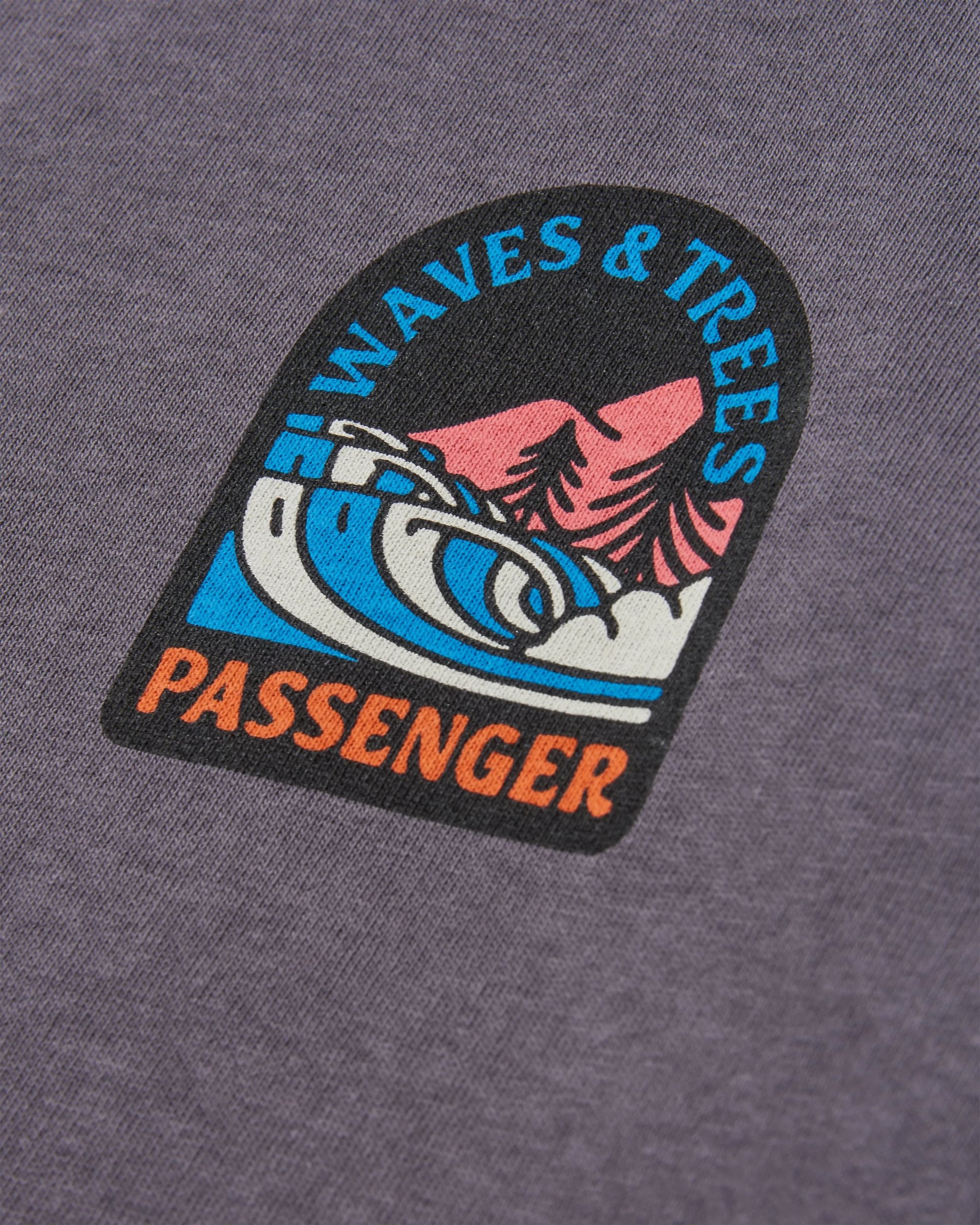 Waves & Trees Recycled LS T-Shirt - Charcoal