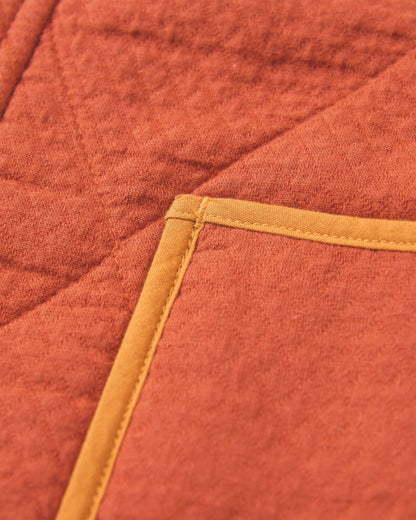 Mira Organic Cotton Quilted Overshirt - Red Ochre - Flatlay