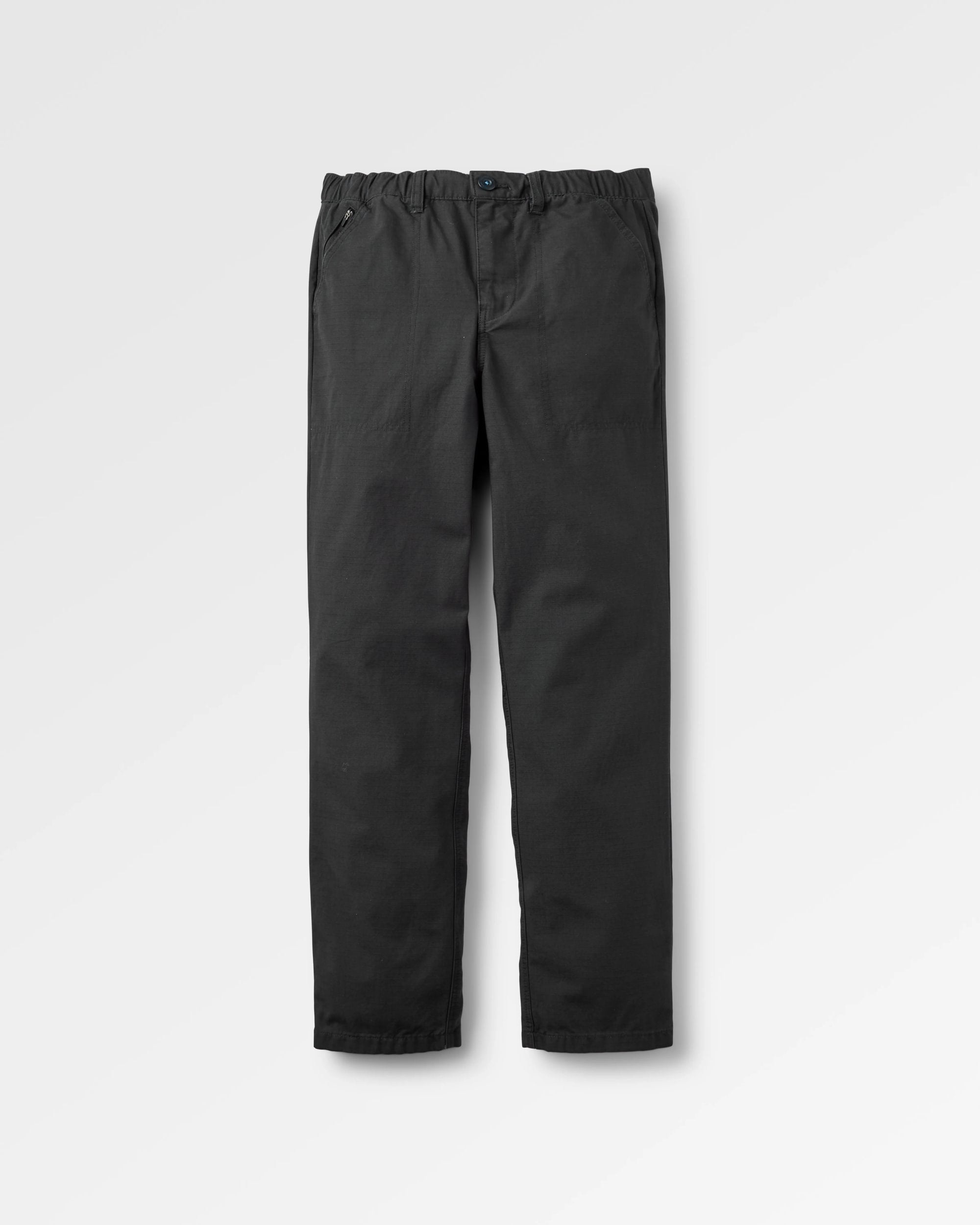 Rif-Raf Organic Cotton Ripstop Trouser - Black - Flatlay