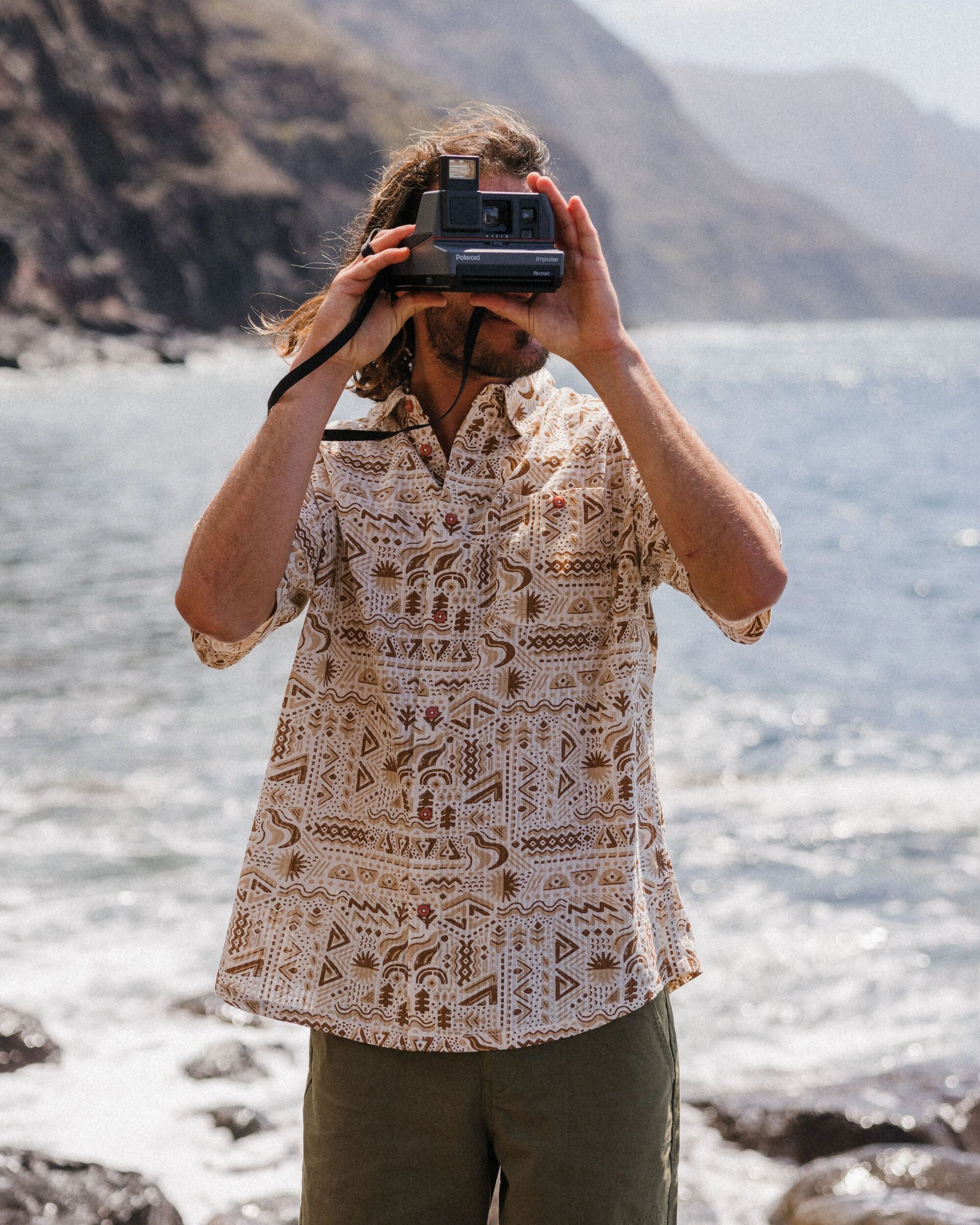 Chill Textured Short Sleeve Shirt - Elemental Geo Birch - Lifestyle