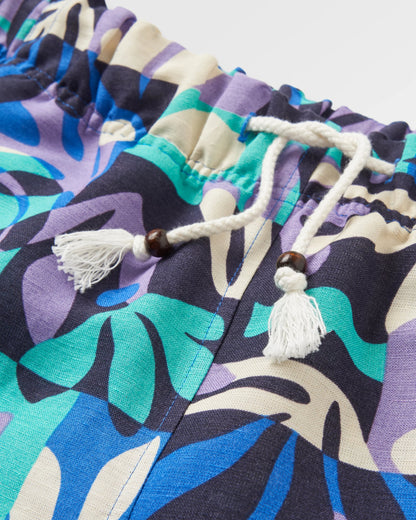 Santosa Woven Short - Mountain Foliage Purple - Flatlay