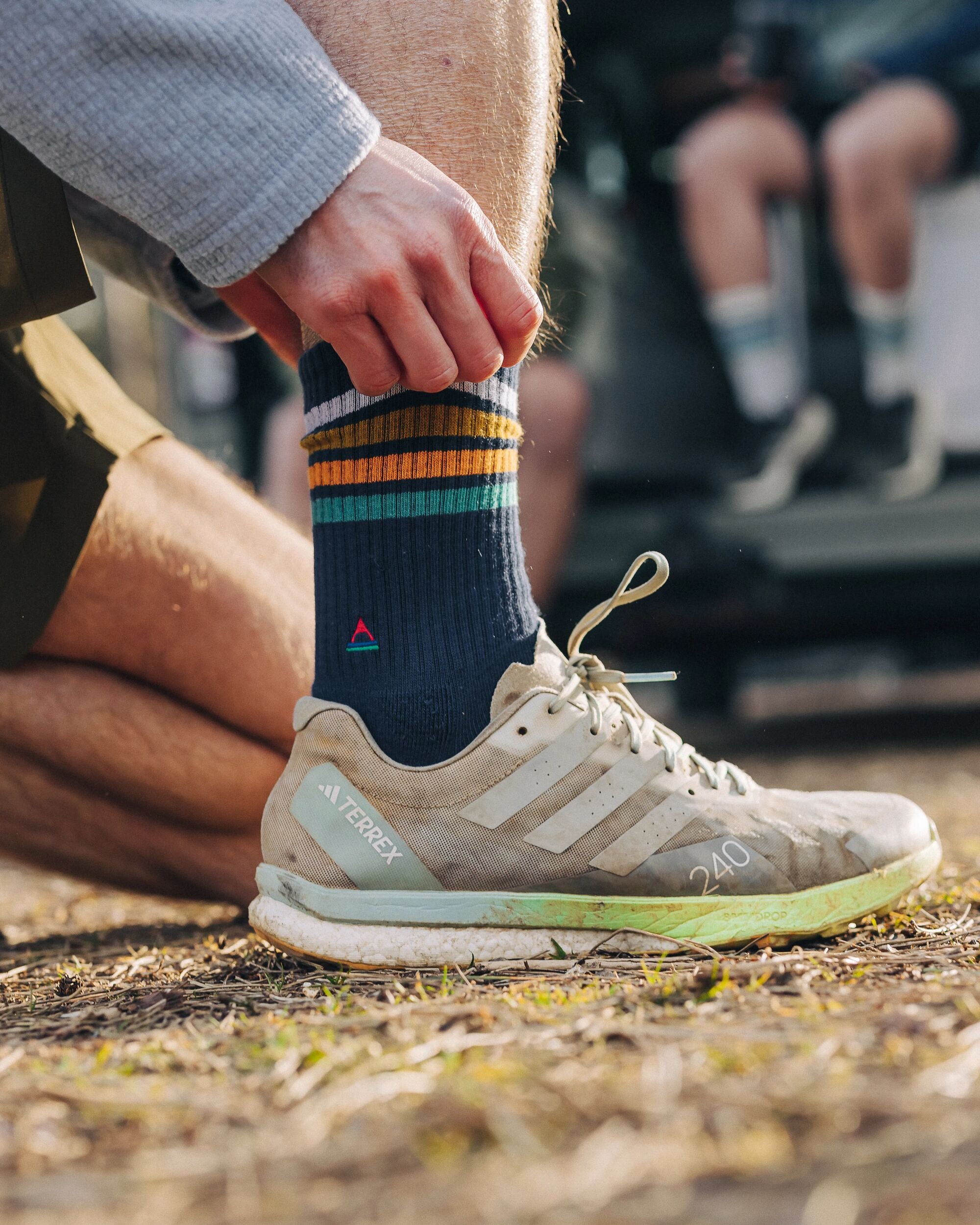 Organic Midweight Crew Socks - Navy - Lifestyle - Male