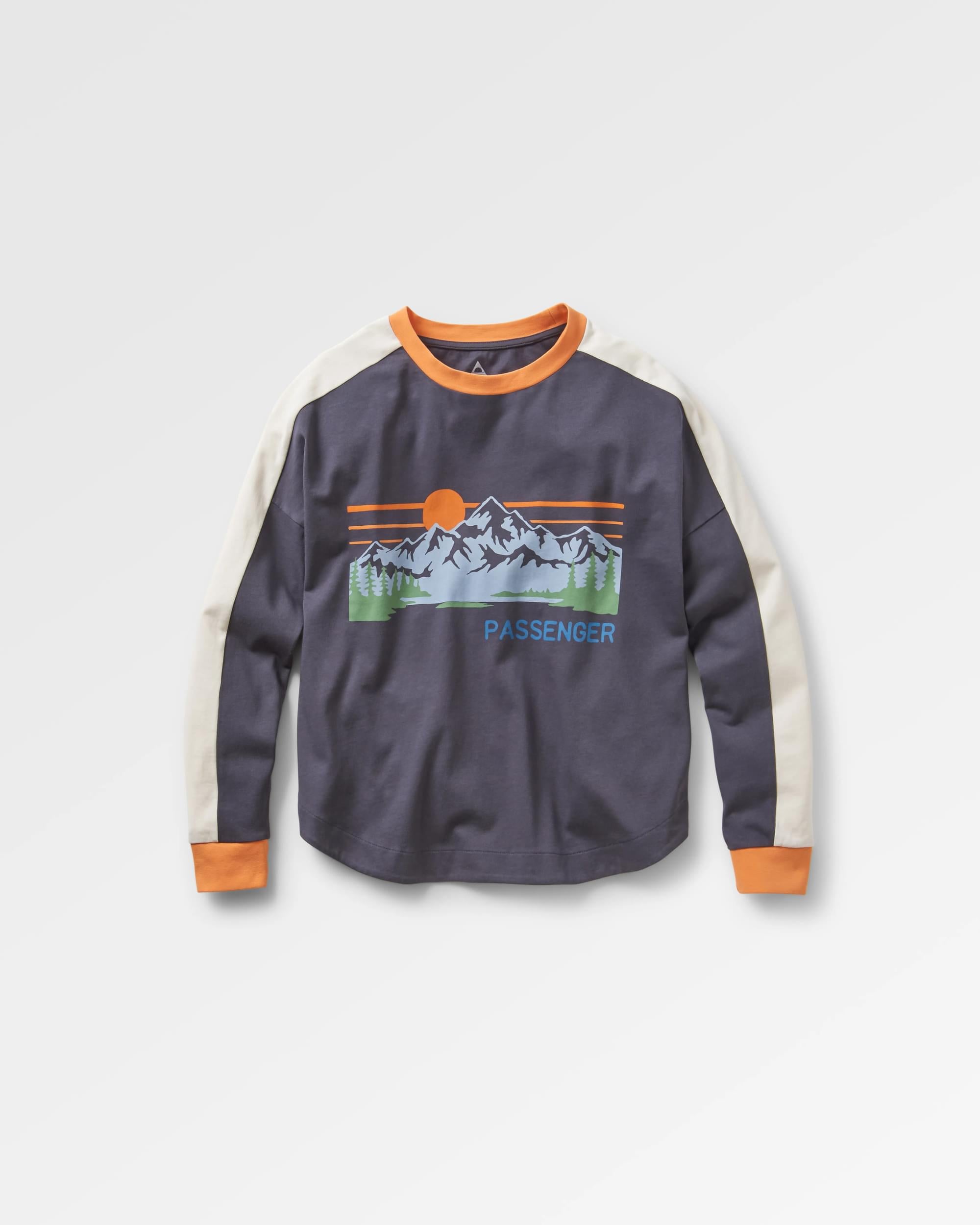 Hilltop Organic Cotton LS T-Shirt - Charcoal - Flatlay