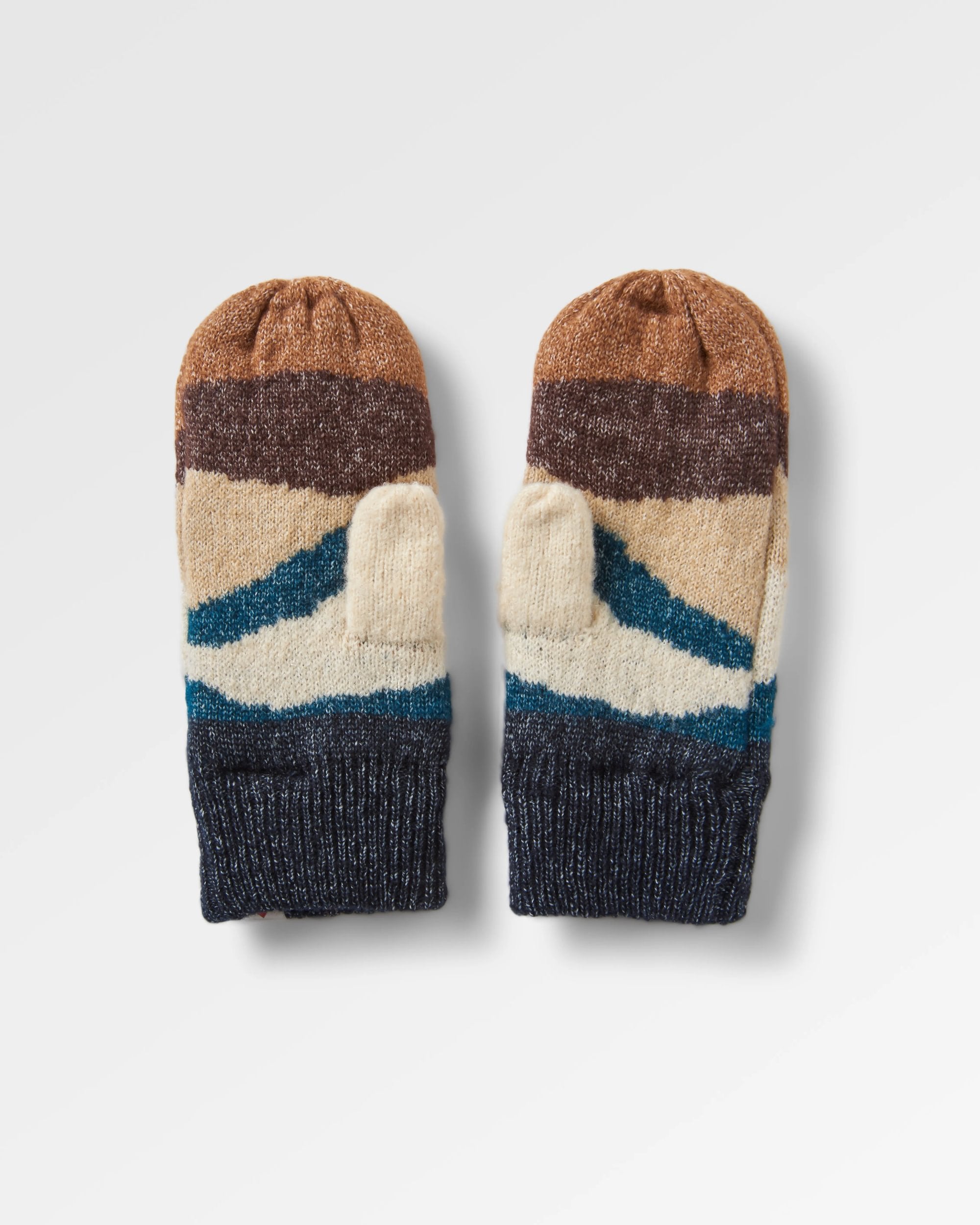Scenic Recycled Fleece Lined Mittens - Scenic Toffee - Flatlay